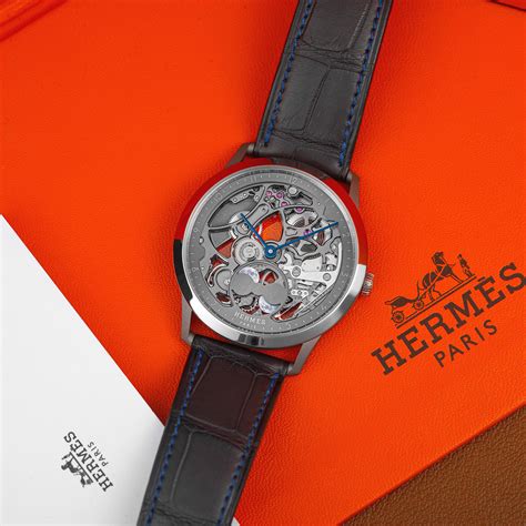 montre slim hermes|hermes squelette lune.